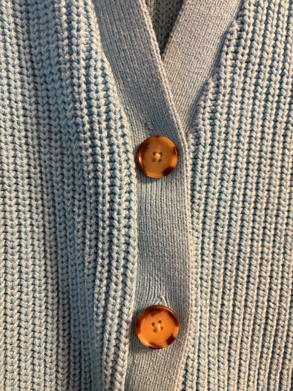 LOFT Bright Blue V-Neck Button Front Cardigan - Picture 4 of 5